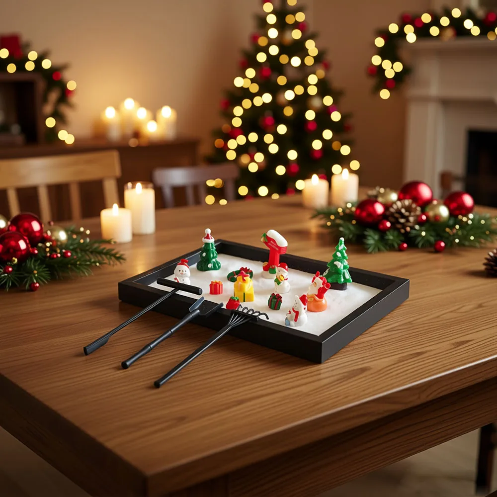 DIY Christmas Desktop Sand Tray Decor Set – Mini Christmas Village with Rake, Shovel, Santa, Gifts for Home Office Desk Gift
DIY Christmas Desktop Sand Tray Decor Set – Mini Christmas Village with Rake, Shovel, Santa, Gifts for Home Office Desk Gift