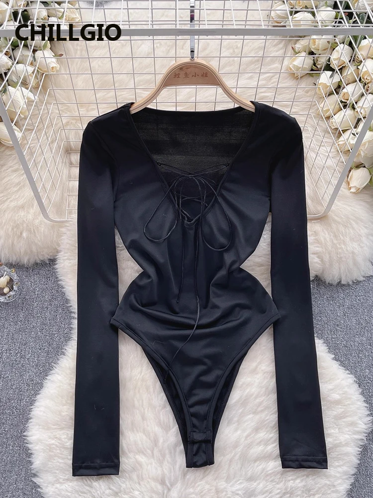 CHILLGIO Women Solid Lace-up Rompers Autumn Fashion Streetwear One Piece Combination Onesie Long Sleeves Bodycon Sexy Bodysuits
CHILLGIO Women Solid Lace-up Rompers Autumn Fashion Streetwear One Piece Combination Onesie Long Sleeves Bodycon Sexy Bodysuits