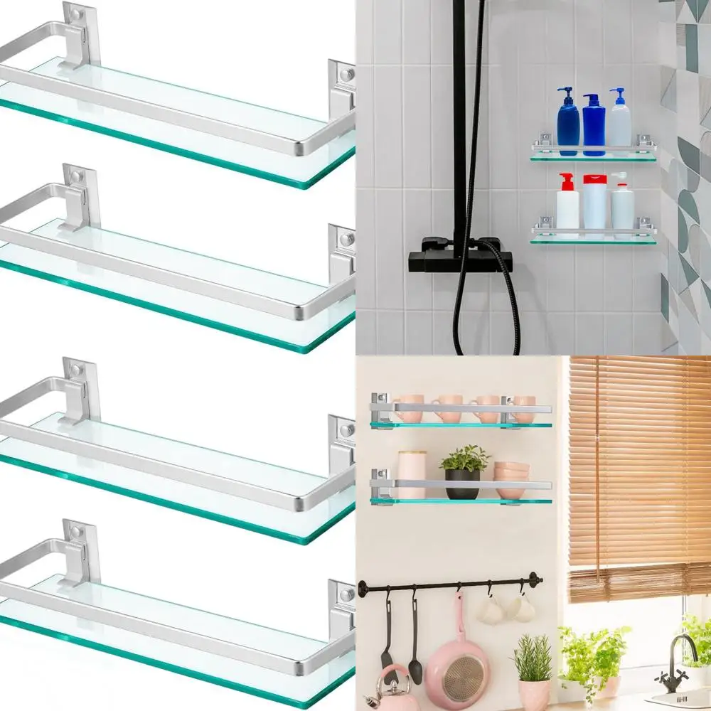 Double Layer Tempered Glass Shower Shelf, 15x4.5 Rectangular Caddy, Wall-Mounted Shampoo Holder for Bathroom, Kitchen, Living Sp
Double Layer Tempered Glass Shower Shelf, 15x4.5 Rectangular Caddy, Wall-Mounted Shampoo Holder for Bathroom, Kitchen, Living Sp