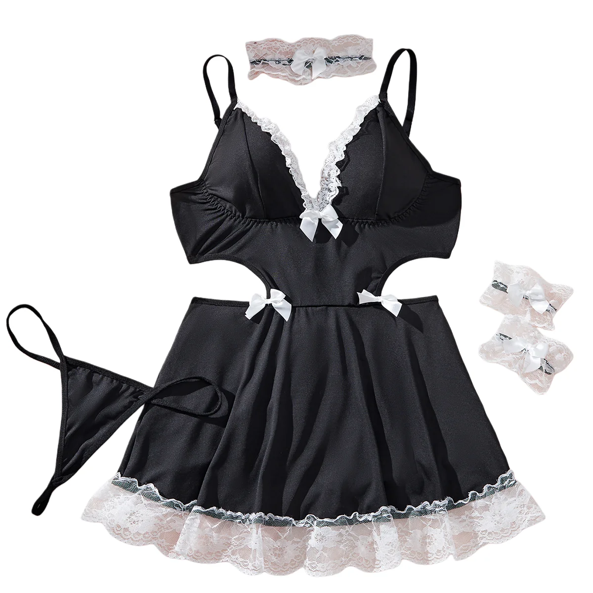 Sexy Maid Costume Babydoll Lingerie Set White Lace Camisole Dress With Spaghetti Straps & Matching Thong Fun Role Play Outfit
Sexy Maid Costume Babydoll Lingerie Set White Lace Camisole Dress With Spaghetti Straps & Matching Thong Fun Role Play Outfit