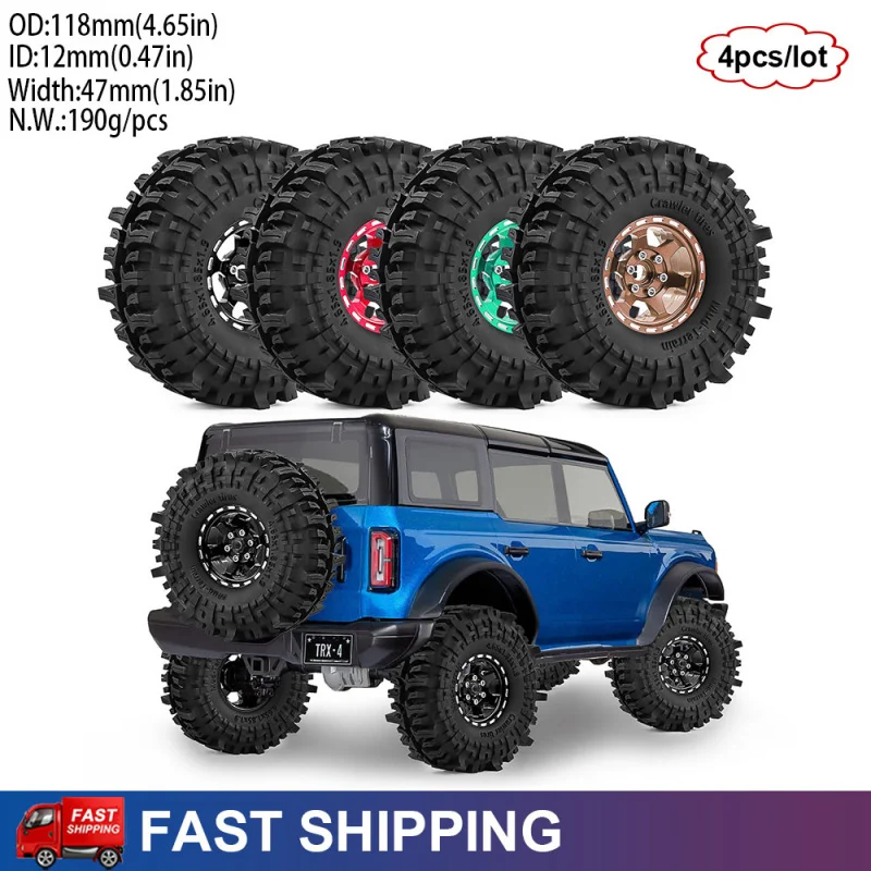 4PCS 1.9" Metal RC Crawler Beadlock Tires and Wheels For 1/10 Traxxas TRX4 TRX6 SCX10 II III 90046 Upgrade Parts
4PCS 1.9" Metal RC Crawler Beadlock Tires and Wheels For 1/10 Traxxas TRX4 TRX6 SCX10 II III 90046 Upgrade Parts