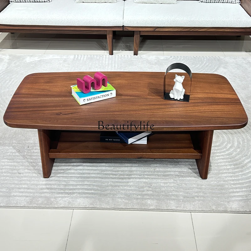 Walnut Wood Coffee Table Modern Simple Living Room Home Use Solid Wood Storage Tea Table Low Table
Walnut Wood Coffee Table Modern Simple Living Room Home Use Solid Wood Storage Tea Table Low Table
