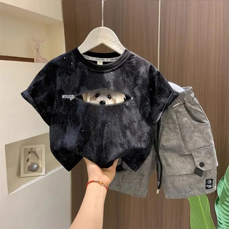 Summer Boys' Set New Children's Cotton Tie Dyeing Loose Short Sleeve T-shirt Shorts Two Piece Set 2 4 6 8 9Y
Summer Boys' Set New Children's Cotton Tie Dyeing Loose Short Sleeve T-shirt Shorts Two Piece Set 2 4 6 8 9Y