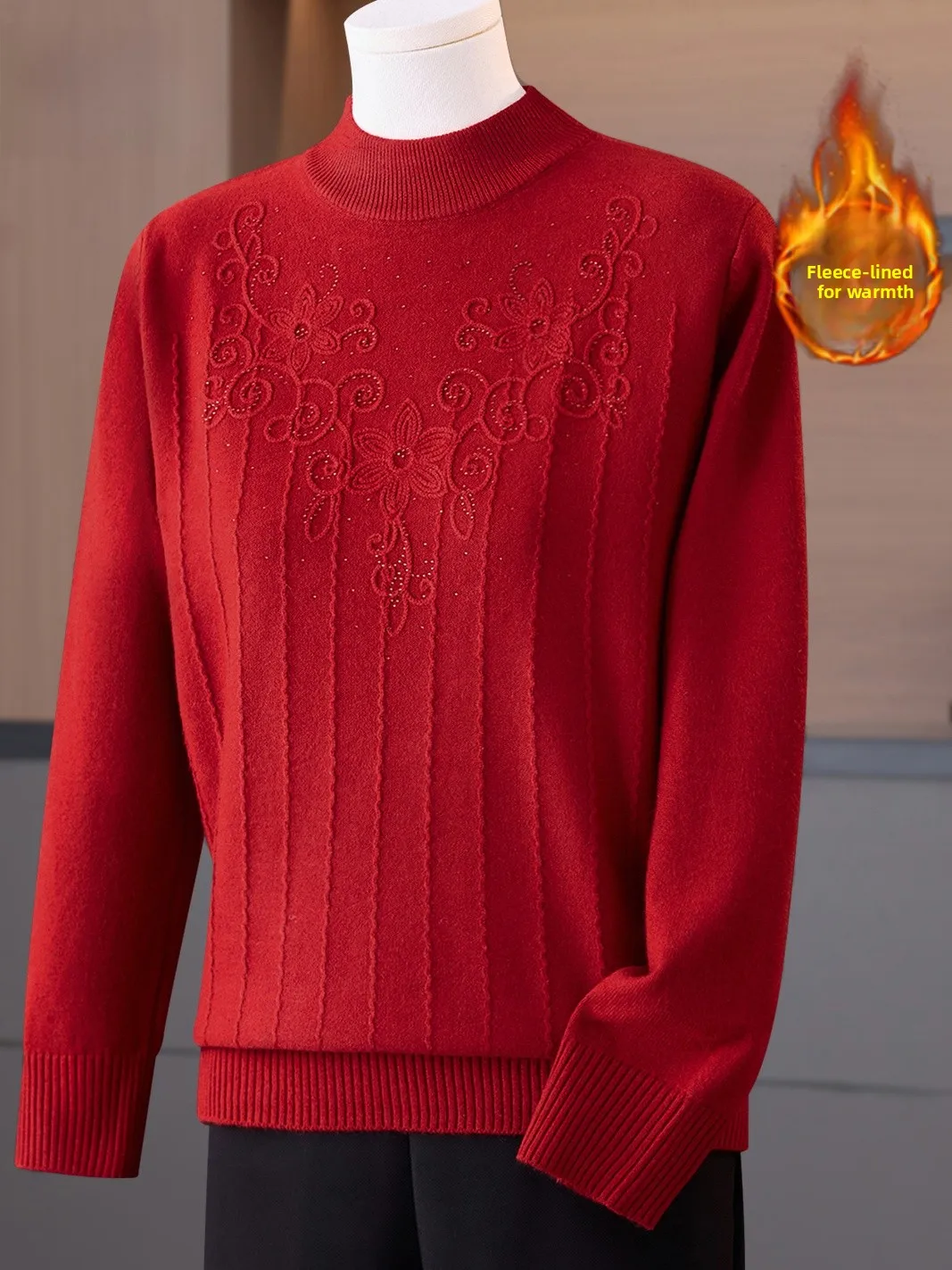 Цельный трикотаж Fce Mommy с вышивкой Thiened, женский топ с высоким воротником, теплая основа для среднего возраста и ли
Цельный трикотаж Fce Mommy с вышивкой Thiened, женский топ с высоким воротником, теплая основа для среднего возраста и ли