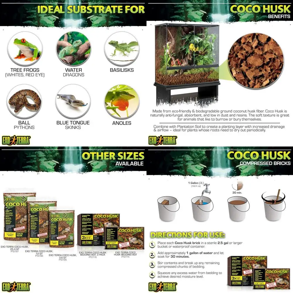 CHusk Brick, 8 QT (8.8 L) – Natural Cnut iber Terrarium Substrate or Reptiles, Amphibians & Tropical Enclosures
CHusk Brick, 8 QT (8.8 L) – Natural Cnut iber Terrarium Substrate or Reptiles, Amphibians & Tropical Enclosures