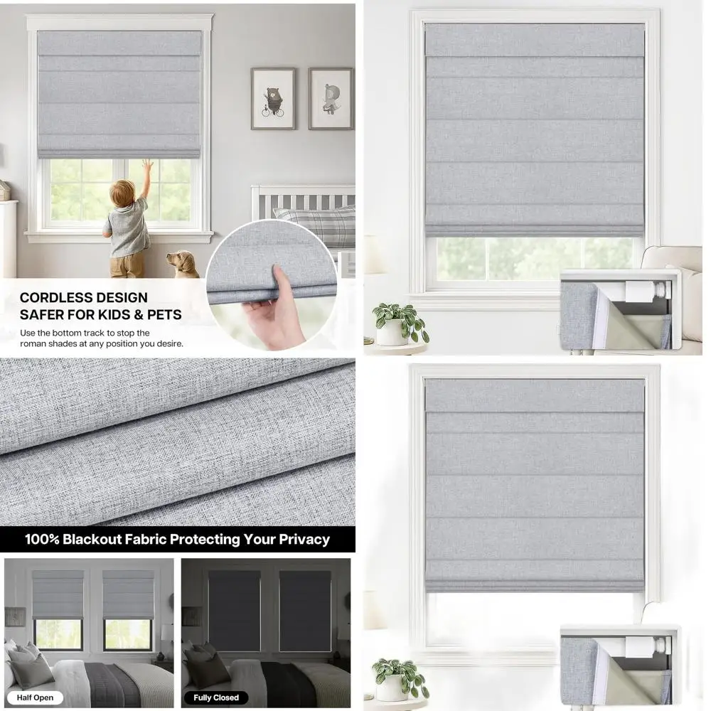 Беспроводные серые римские шторы, с защитой от ультрафиолета, 22x64, полиэстер, идеально подходят для спален и гостиных
Беспроводные серые римские шторы, с защитой от ультрафиолета, 22x64, полиэстер, идеально подходят для спален и гостиных