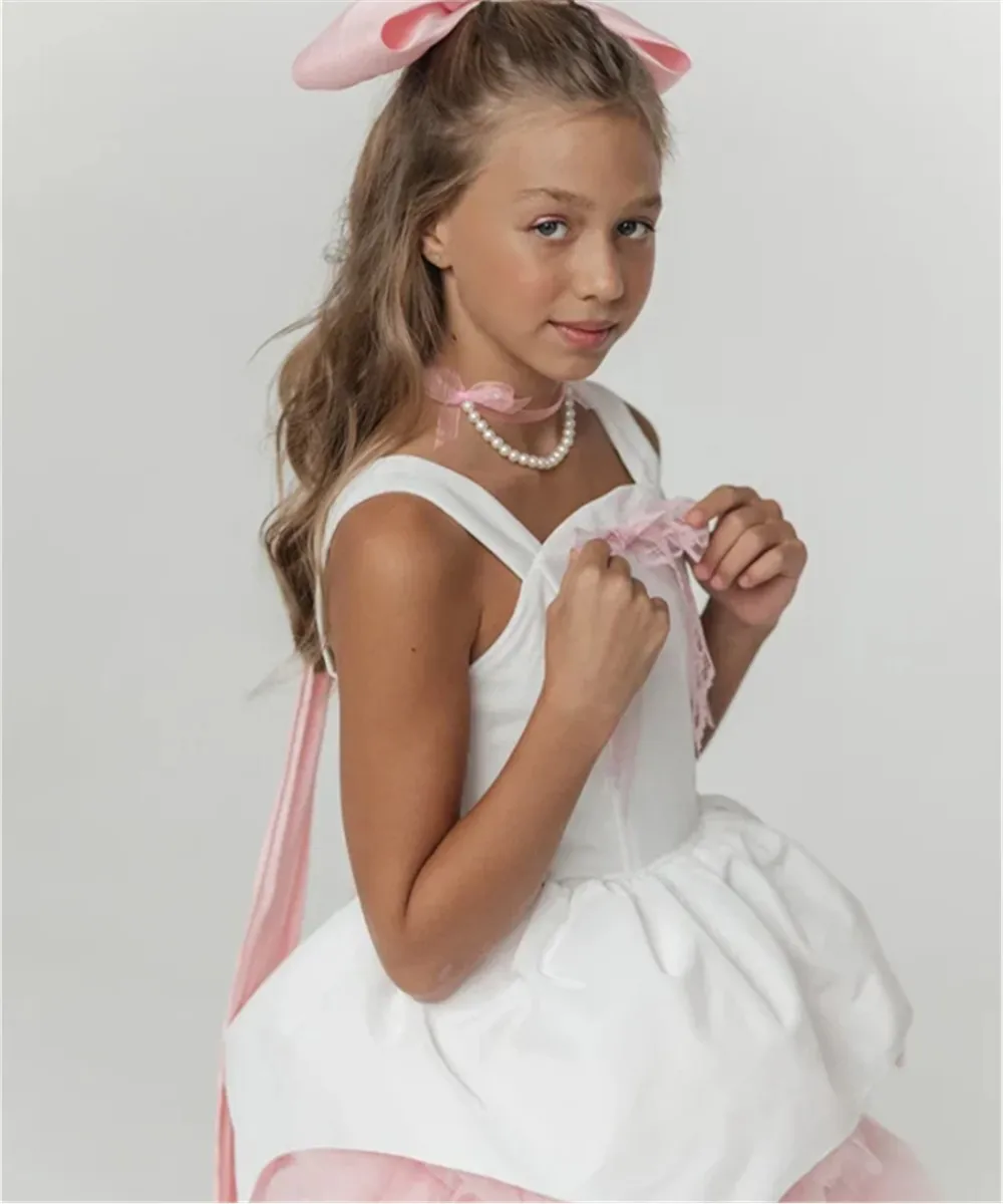 Lovely Flower Girl Wedding Dress Knee-Length Bow Lace Princess Birthday Party Prom Gown First Communion Gown Customized
Lovely Flower Girl Wedding Dress Knee-Length Bow Lace Princess Birthday Party Prom Gown First Communion Gown Customized