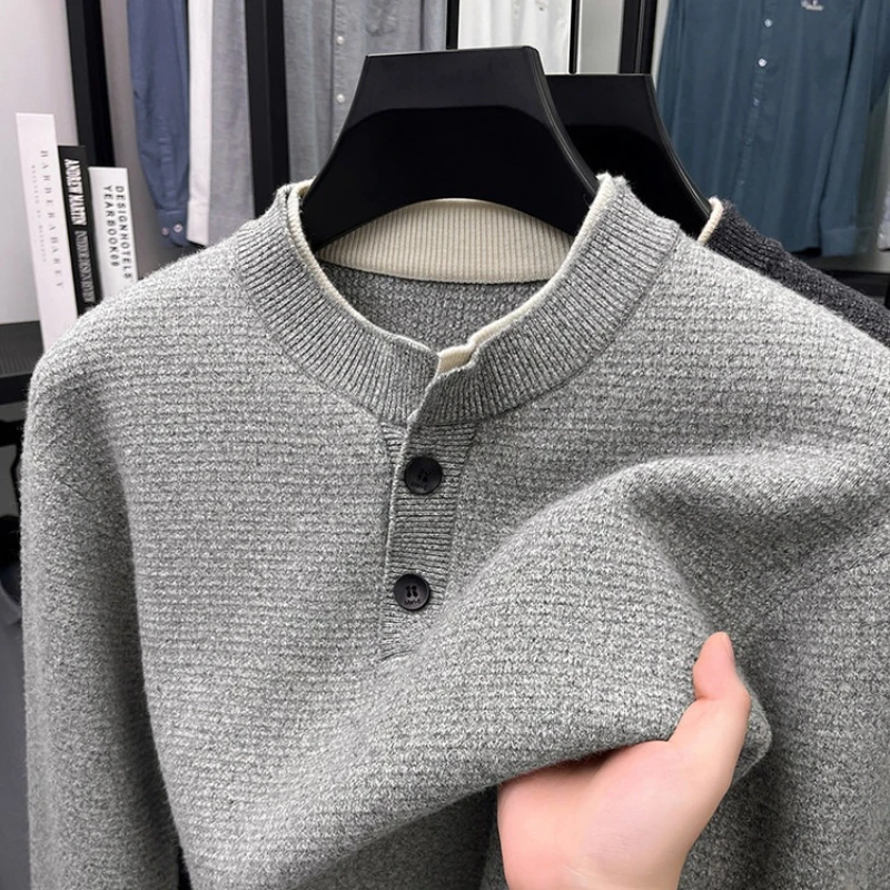 Men's Henley Neck Heavyweight Sweater Autumn Winter Casual Fashion Thick Knitted Sweater Daily Wear Versatile
Men's Henley Neck Heavyweight Sweater Autumn Winter Casual Fashion Thick Knitted Sweater Daily Wear Versatile