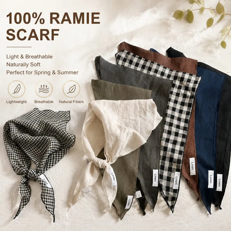 New Solid Color Scarf 100% Ramie Fabric Breathable Thin Neck Wrap Spring Autumn Triangle Shawl Mori Style Comfortable
New Solid Color Scarf 100% Ramie Fabric Breathable Thin Neck Wrap Spring Autumn Triangle Shawl Mori Style Comfortable