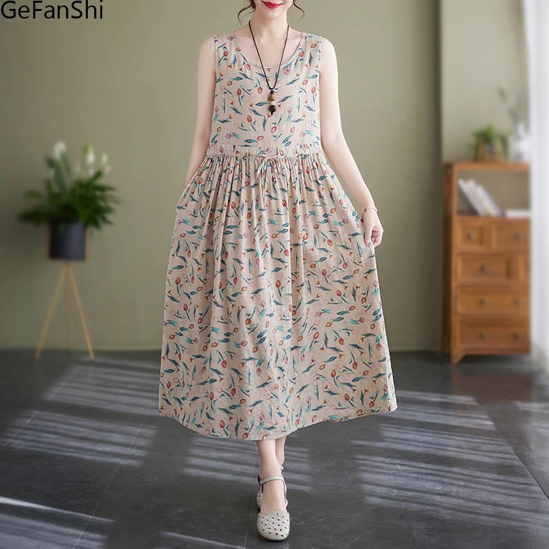 2023 Summer Bohemian Style Print Dresses For Women Sleeveless Fashion Loose Holiday Beach Thin Dress Elegant Vestidos Robe Femme
2023 Summer Bohemian Style Print Dresses For Women Sleeveless Fashion Loose Holiday Beach Thin Dress Elegant Vestidos Robe Femme