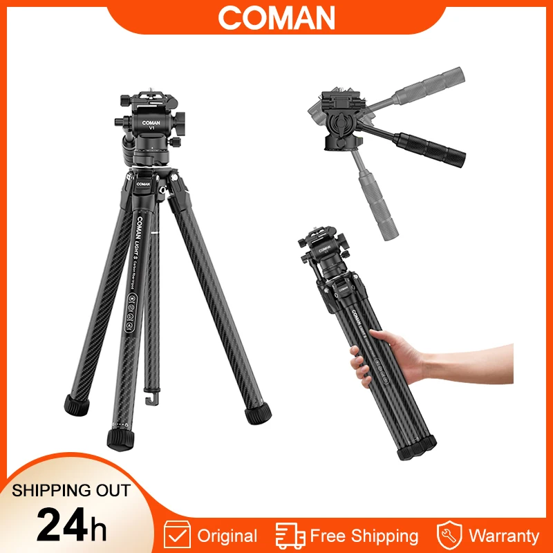 COMAN Light S Carbon Fiber Camera Tripod With Quick Release Plate Extendable Detachable Ball Head For DSLR Camera Travel Tripod
COMAN Light S Carbon Fiber Camera Tripod With Quick Release Plate Extendable Detachable Ball Head For DSLR Camera Travel Tripod