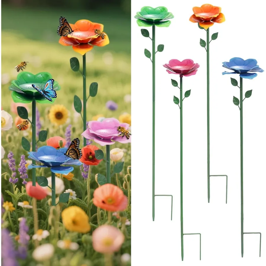 Bee Watering Station Butterfly Feeder Metal Bee Water Feeder with Flower Design Elegant Outdoor Rose Yard and Patio Dration 4PC
Bee Watering Station Butterfly Feeder Metal Bee Water Feeder with Flower Design Elegant Outdoor Rose Yard and Patio Dration 4PC