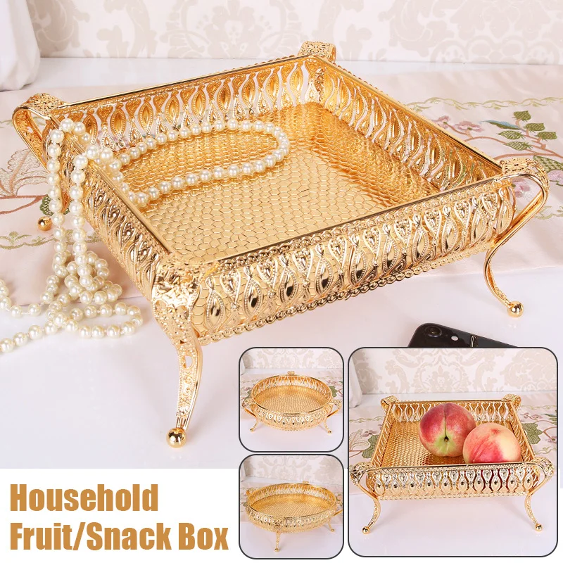 Gold Color Stand Tray Metal Fruit Plate Decorative Jewelry Necklace Organizer Cosmetic Container Tool Cake Dessert Tray Ornament
Gold Color Stand Tray Metal Fruit Plate Decorative Jewelry Necklace Organizer Cosmetic Container Tool Cake Dessert Tray Ornament