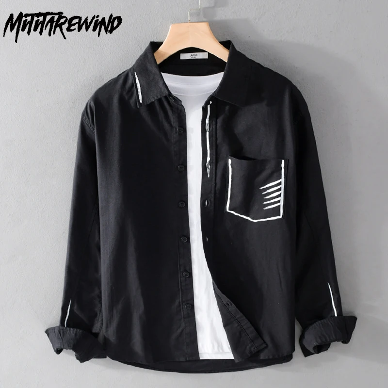 Korean Style New Men Long Sleeve Shirts Spring Autumn Daily Casual 100% Cotton Shirt Printed Black Shirt Youth Fashion Top Men
Korean Style New Men Long Sleeve Shirts Spring Autumn Daily Casual 100% Cotton Shirt Printed Black Shirt Youth Fashion Top Men