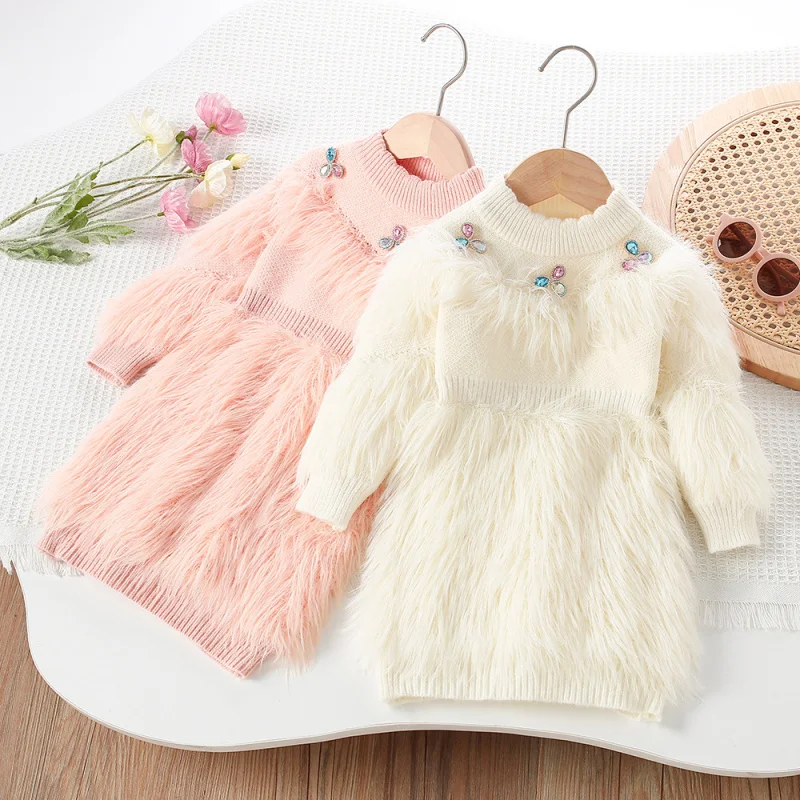 Girls Sweater Dress Autumn Winter New Fashionable Little Girl Fuzzy Knitted Sweater Solid Color Children's Sweater Dress
Girls Sweater Dress Autumn Winter New Fashionable Little Girl Fuzzy Knitted Sweater Solid Color Children's Sweater Dress