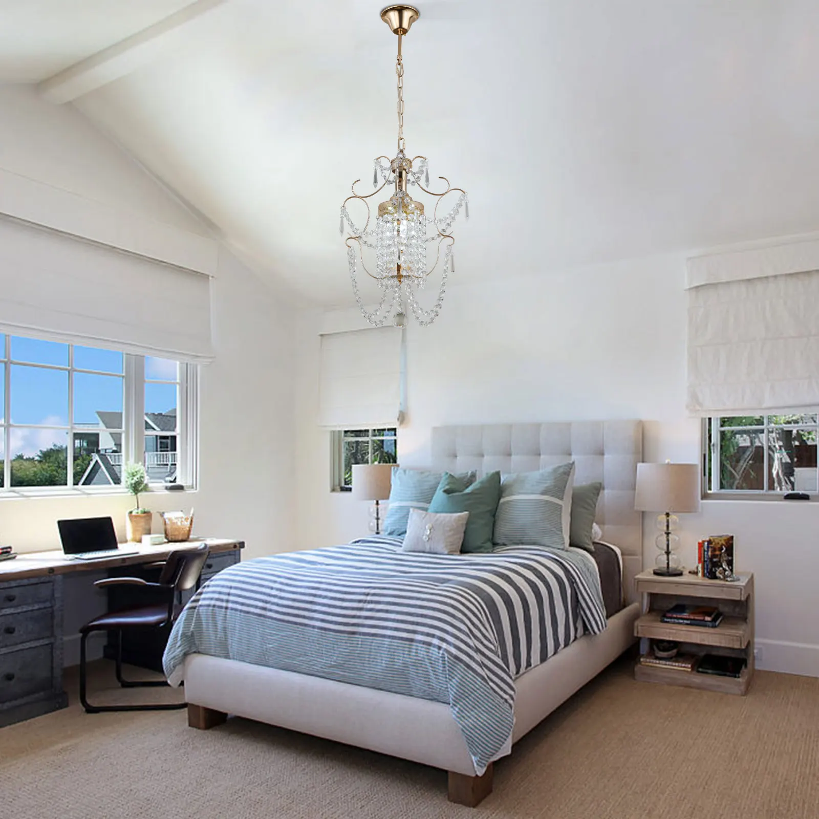 Хрустальный подвесной светильник с золотым диаметром 30 см и длина цепочки 60 см - без источника света E26x1
Хрустальный подвесной светильник с золотым диаметром 30 см и длина цепочки 60 см - без источника света E26x1