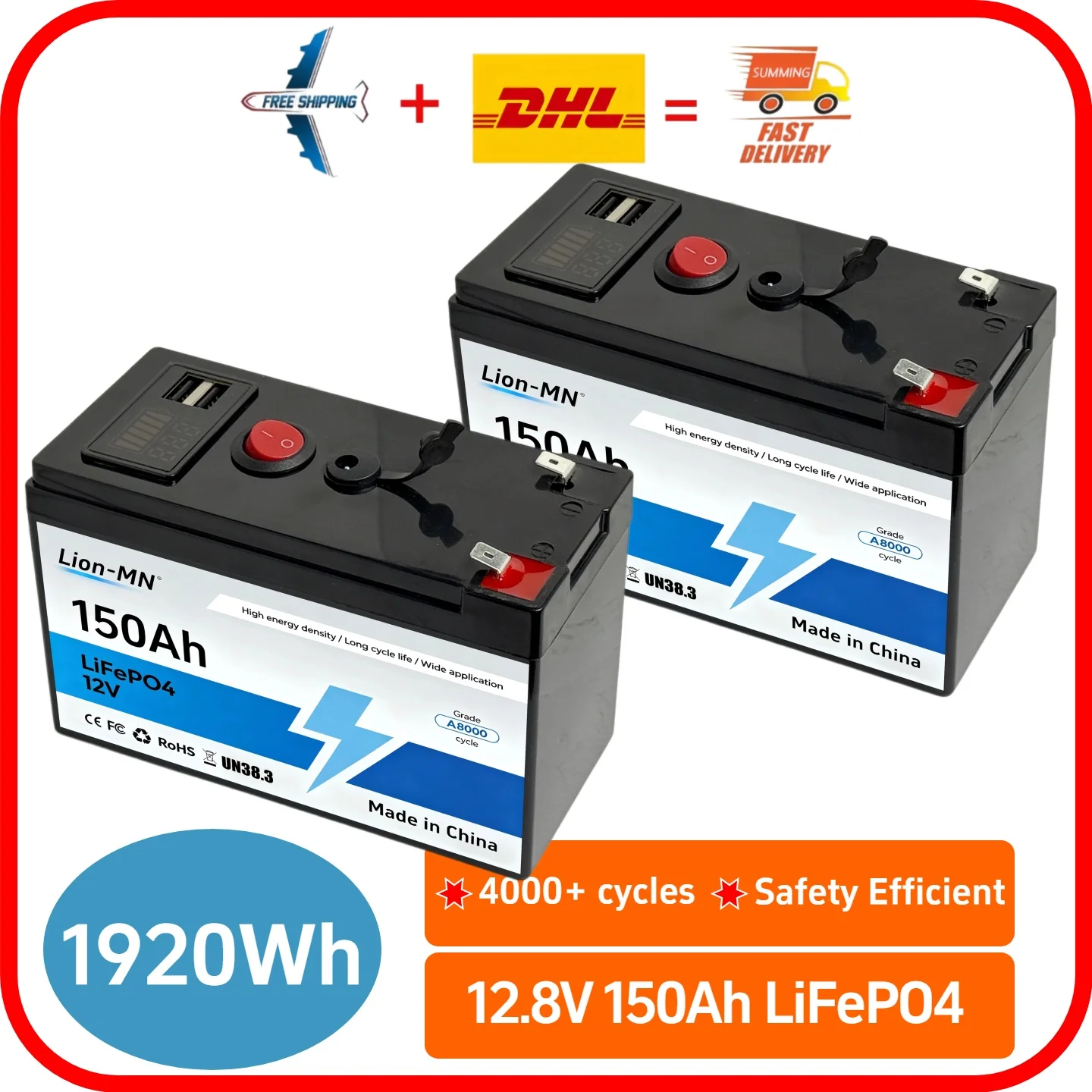 12V lithium-ion lifepo4 deep cycle battery 150Ah high capacity for home backup power supply power supply for off grid devices
12V lithium-ion lifepo4 deep cycle battery 150Ah high capacity for home backup power supply power supply for off grid devices