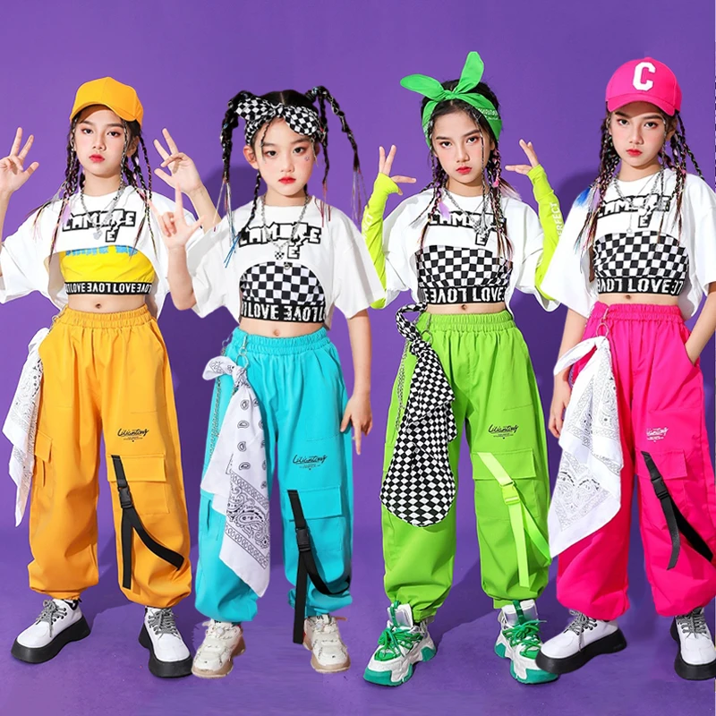 Kpop Stage Costume Girls Fashion Clothes Hip Hop Pants Crop Top Jazz Dance Show Performance Suit Children Street Dance Wear 2092
Kpop Stage Costume Girls Fashion Clothes Hip Hop Pants Crop Top Jazz Dance Show Performance Suit Children Street Dance Wear 2092