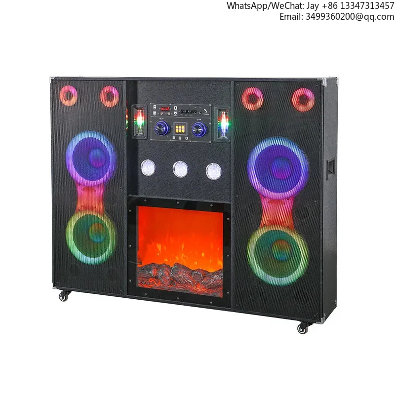 4*10 Inch Fireplace Big Power Speaker Karaoke Party Blue Tooth High Quality Unique LED Light Active Speaker Wooden Outdoor
4*10 Inch Fireplace Big Power Speaker Karaoke Party Blue Tooth High Quality Unique LED Light Active Speaker Wooden Outdoor