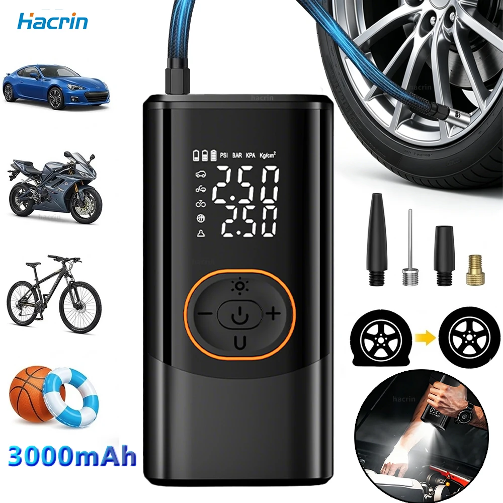 Cordless Tire Air Pump Portable Air Pump for Car Motorcycle Bike Portable Air compressor Electric Inflator Car Wheels Inflator
Cordless Tire Air Pump Portable Air Pump for Car Motorcycle Bike Portable Air compressor Electric Inflator Car Wheels Inflator