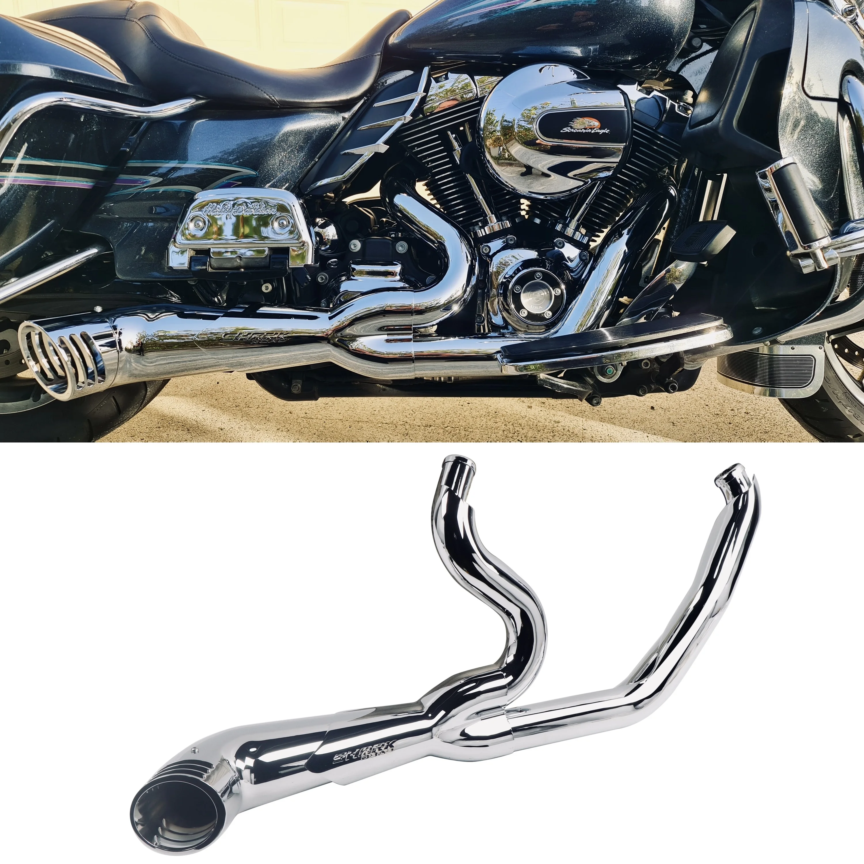 SHARKROAD 2-into-1 Exhaust Pipes for Harley Davidson 1995-2016 Motorcycles Full Exhaust System Upgrading
SHARKROAD 2-into-1 Exhaust Pipes for Harley Davidson 1995-2016 Motorcycles Full Exhaust System Upgrading