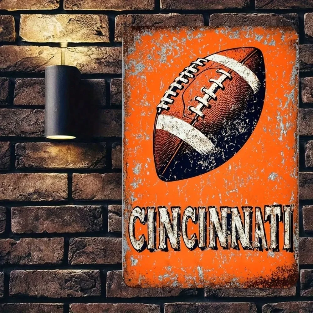 Vintage Cincinnati Football Metal Sign Waterproof Bar Cafe Decor With Pre Drilled Holes
Vintage Cincinnati Football Metal Sign Waterproof Bar Cafe Decor With Pre Drilled Holes