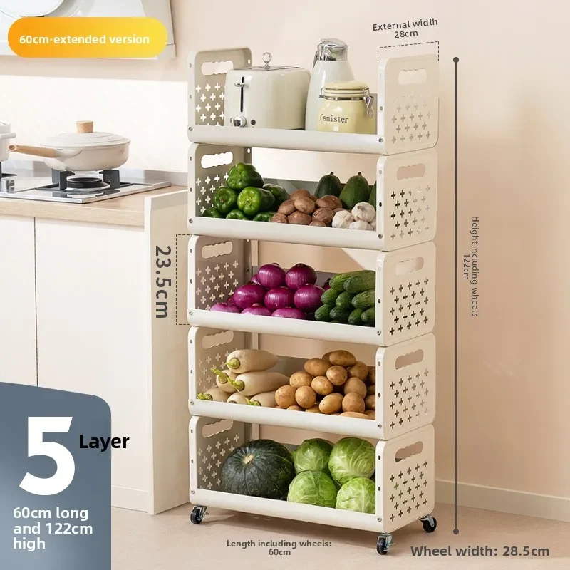 Factory Kitchen Vegetable Basket Rack Multi-layer Floor Removable Fruit And Vegetable Storage Household Multi-functional Trolley
Factory Kitchen Vegetable Basket Rack Multi-layer Floor Removable Fruit And Vegetable Storage Household Multi-functional Trolley
