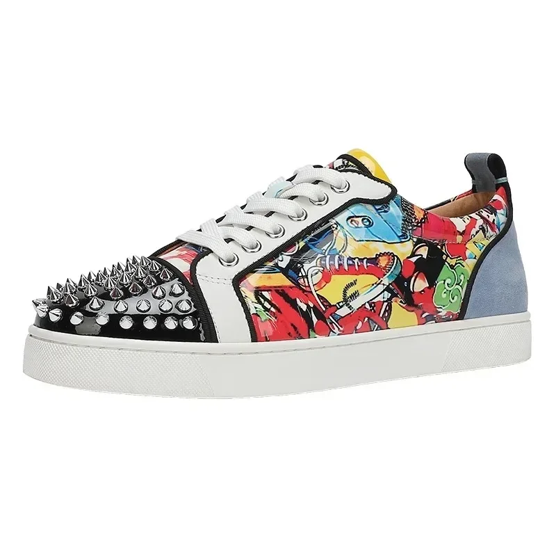 New Style Men's Shoes, Low , Fashionable Women's Shoes, Leather Casual Shoes, Red Toe Caps, Rivets, Fashion Shoe
New Style Men's Shoes, Low , Fashionable Women's Shoes, Leather Casual Shoes, Red Toe Caps, Rivets, Fashion Shoe
