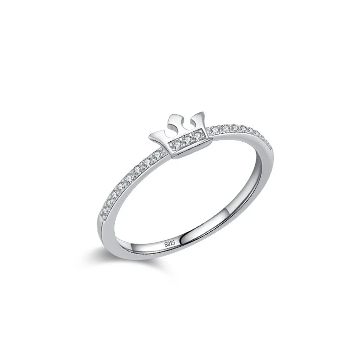 Female Japanese Korean S925 Sterling Silver Princess Crown Ring with Zircon
Female Japanese Korean S925 Sterling Silver Princess Crown Ring with Zircon