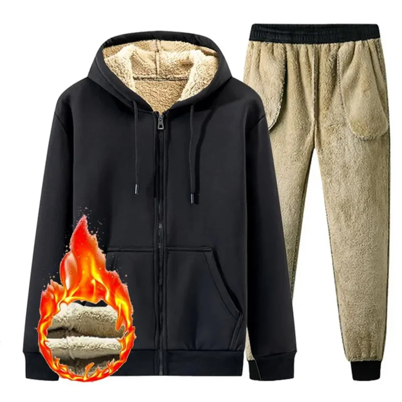 Thicken Hoodies Winter Warm Sportsuit Men Hooded Running Sets Women Fleece Jacket Pants Windproof Loose Sportswear 1/2 Pics/Set
Thicken Hoodies Winter Warm Sportsuit Men Hooded Running Sets Women Fleece Jacket Pants Windproof Loose Sportswear 1/2 Pics/Set