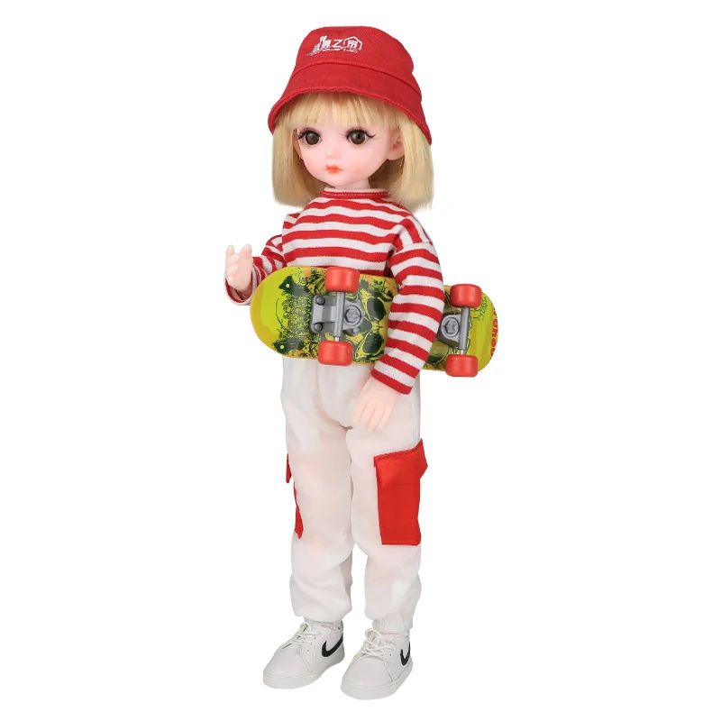 Skateboard Doll 30CM For Girl Full Set 26 Moveable Body Doll With Clothes Wig Shoes Style Dress Up Baby DIY Dolls 1/6 Toys
Skateboard Doll 30CM For Girl Full Set 26 Moveable Body Doll With Clothes Wig Shoes Style Dress Up Baby DIY Dolls 1/6 Toys