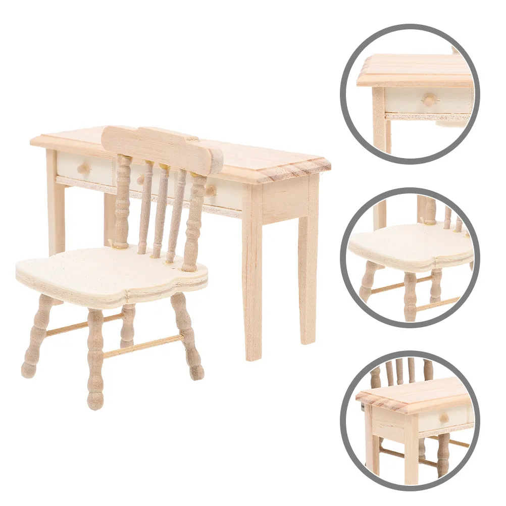 1Set Miniature Wooden Desk Chair Set Small House Furniture Ornament Kids Dollhouse Layout Decorative Accessory Imagination
1Set Miniature Wooden Desk Chair Set Small House Furniture Ornament Kids Dollhouse Layout Decorative Accessory Imagination