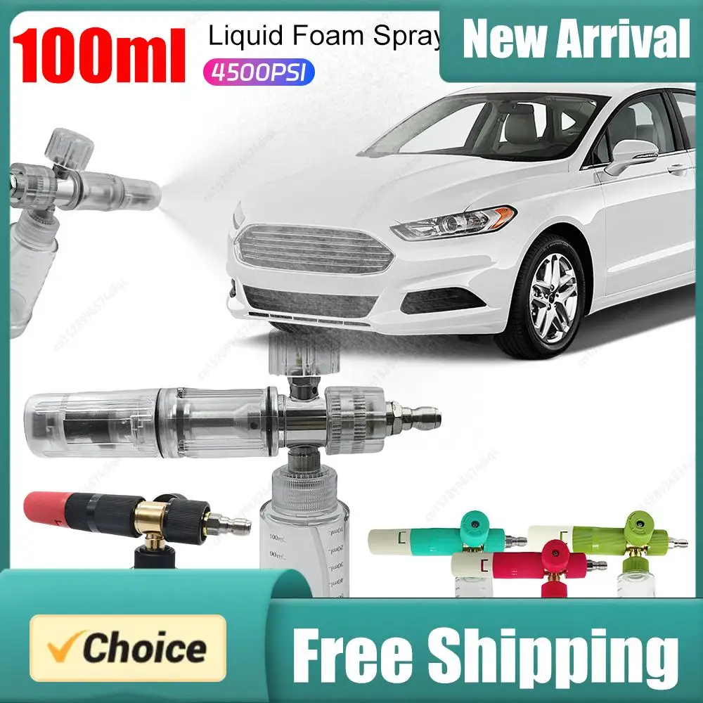 100ml Liquid Foam Sprayer with 1/4 Inch Quick Connector 4500PSI Soap Foam Spray Bottle Pressure Washer Gun Car Wash Accessories
100ml Liquid Foam Sprayer with 1/4 Inch Quick Connector 4500PSI Soap Foam Spray Bottle Pressure Washer Gun Car Wash Accessories