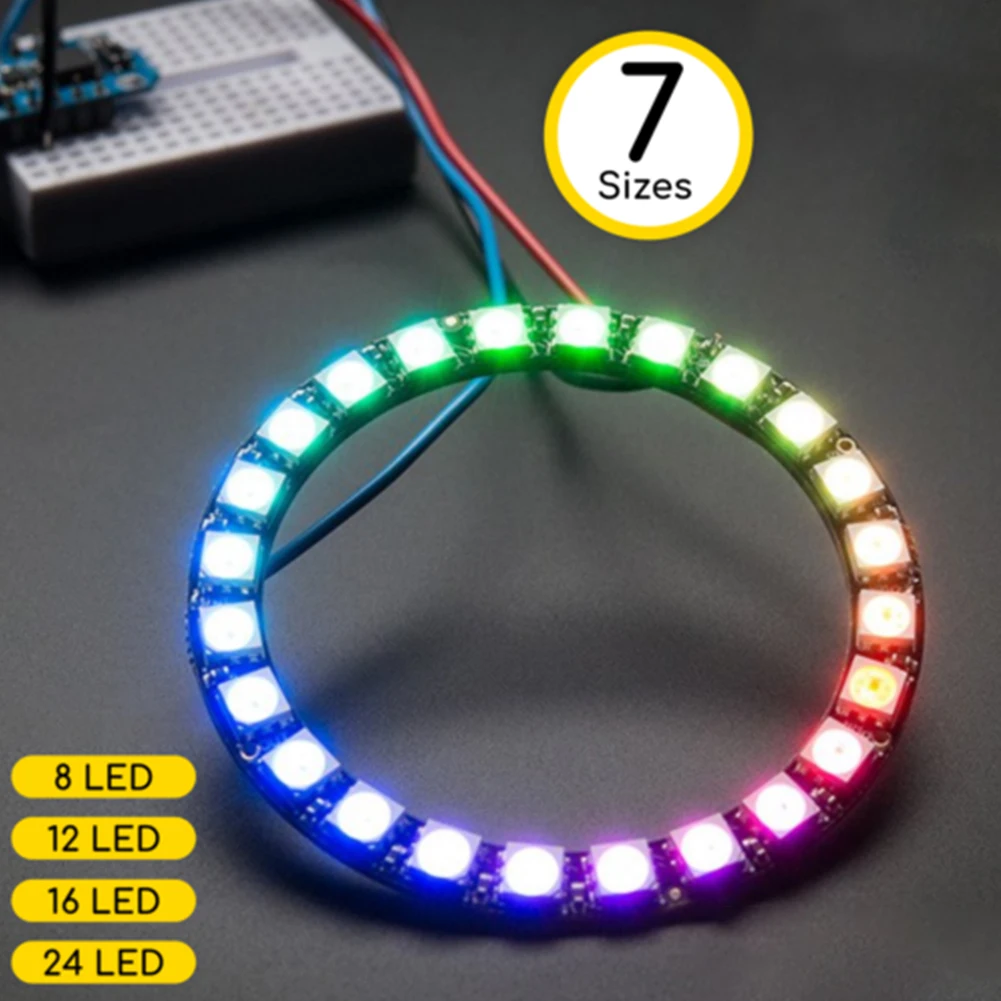 Светодиодное кольцо RGB 5 В, индивидуальное адрессветодиодный светодиодное кольцо WS2812 5050 RGB, Светодиодный Интегрированный драйвер для полноцветной лампы драйвера Arduino
Светодиодное кольцо RGB 5 В, индивидуальное адрессветодиодный светодиодное кольцо WS2812 5050 RGB, Светодиодный Интегрированный драйвер для полноцветной лампы драйвера Arduino