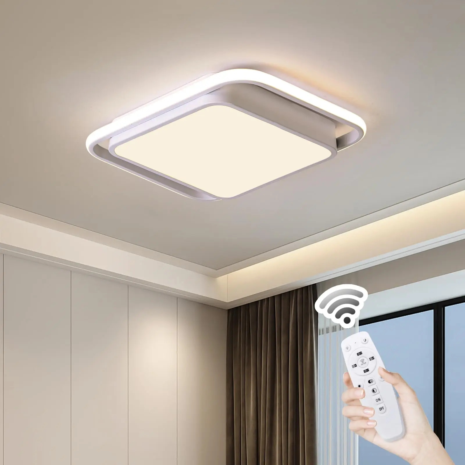 LED Ceiling Lamp Dimmable LED Ceiling Ljght with Remote Control Acrylic Ceiling Lighting for Living Room Kitchen Dining Room
LED Ceiling Lamp Dimmable LED Ceiling Ljght with Remote Control Acrylic Ceiling Lighting for Living Room Kitchen Dining Room