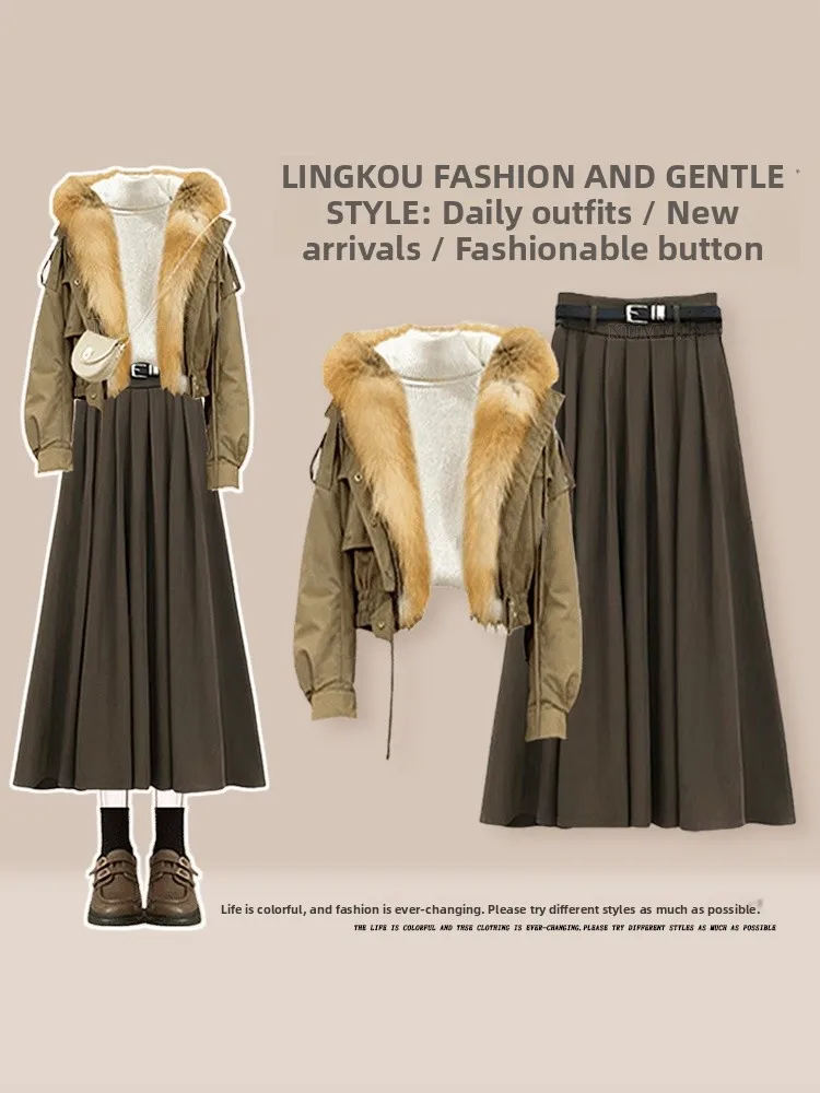 Autumn Winter College Style Women's Three-Piece Set Slimming Skirt Base Layer Shirt Korean Style Outerwear Jacket
Autumn Winter College Style Women's Three-Piece Set Slimming Skirt Base Layer Shirt Korean Style Outerwear Jacket