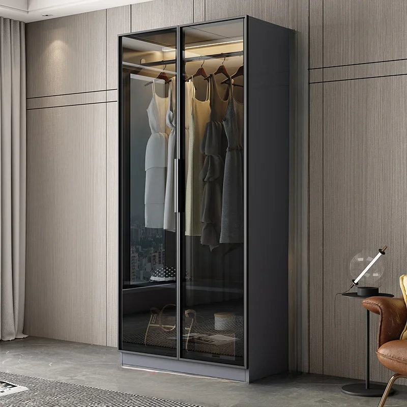 Glass Door Girls Wardrobe Door Light Luxury Combination Nordic Wardrobe Household Simple Roperos De Madera Bedroom Furniture 
Glass Door Girls Wardrobe Door Light Luxury Combination Nordic Wardrobe Household Simple Roperos De Madera Bedroom Furniture