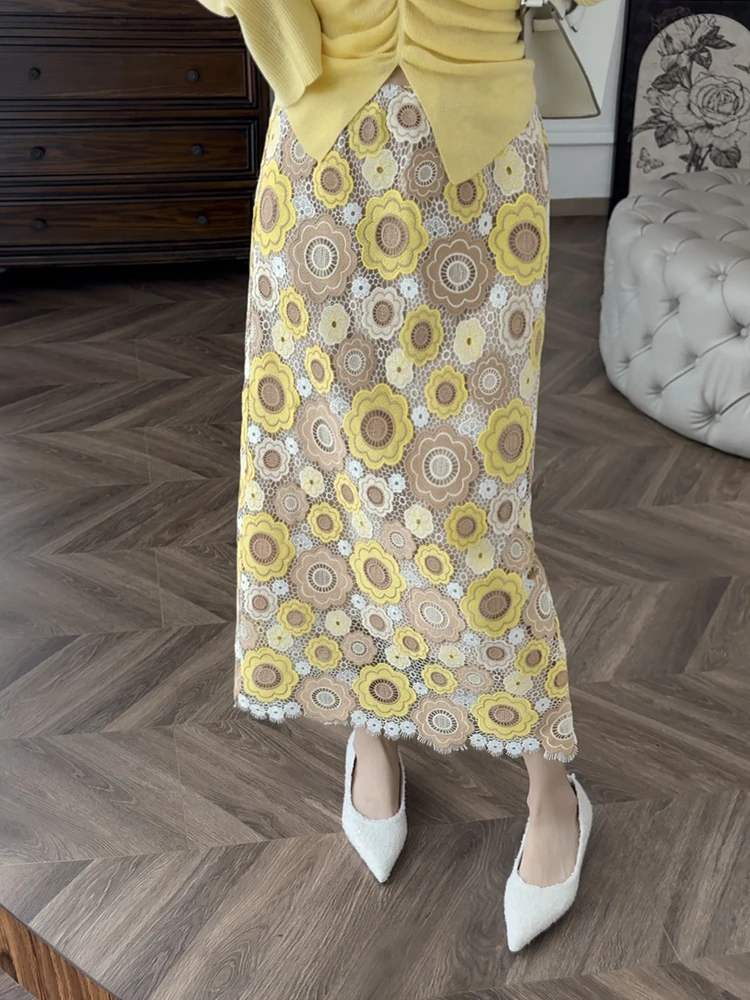 Zhang ei Autumn 25 Long Straight Tube Skirt Women's High Waist Water Soluble Lace f Body Skirt Artistic Advanced Coloring
Zhang ei Autumn 25 Long Straight Tube Skirt Women's High Waist Water Soluble Lace f Body Skirt Artistic Advanced Coloring