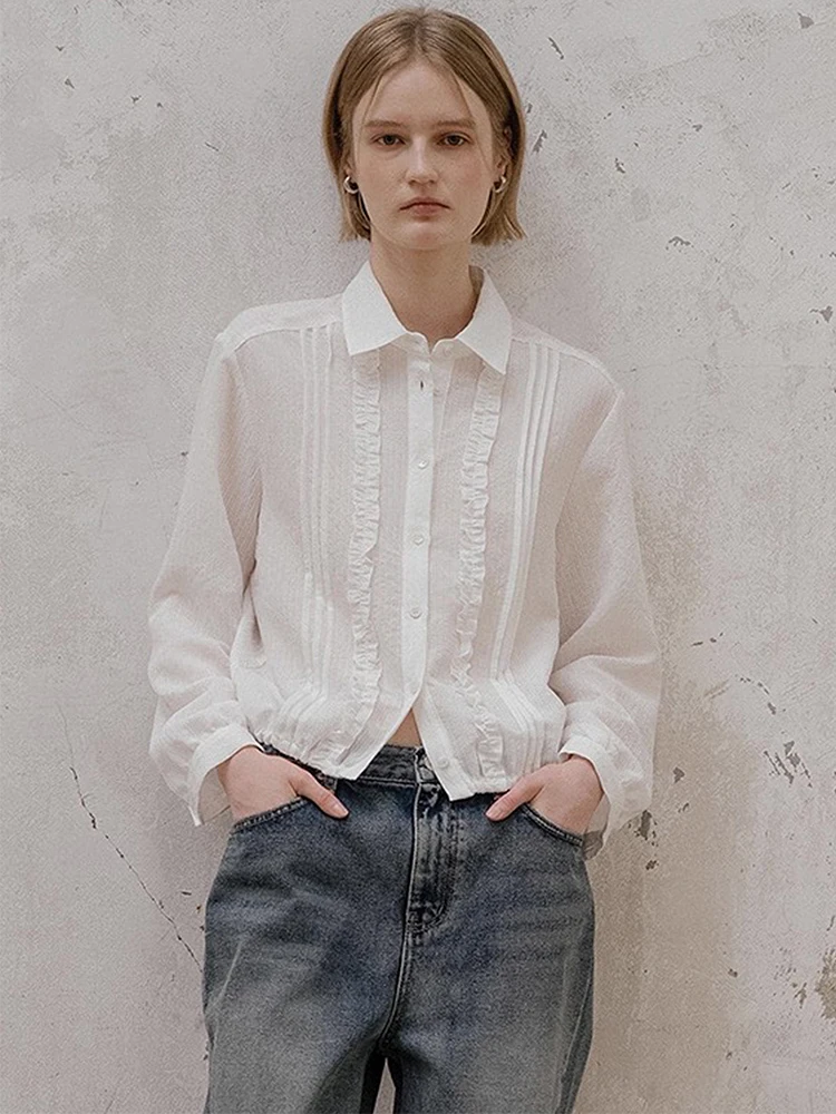 Stylish Wooden Small Size Loose Sun Protection White Striped Shirt Casual Style Short Length Flip Collar Long Sleeve
Stylish Wooden Small Size Loose Sun Protection White Striped Shirt Casual Style Short Length Flip Collar Long Sleeve