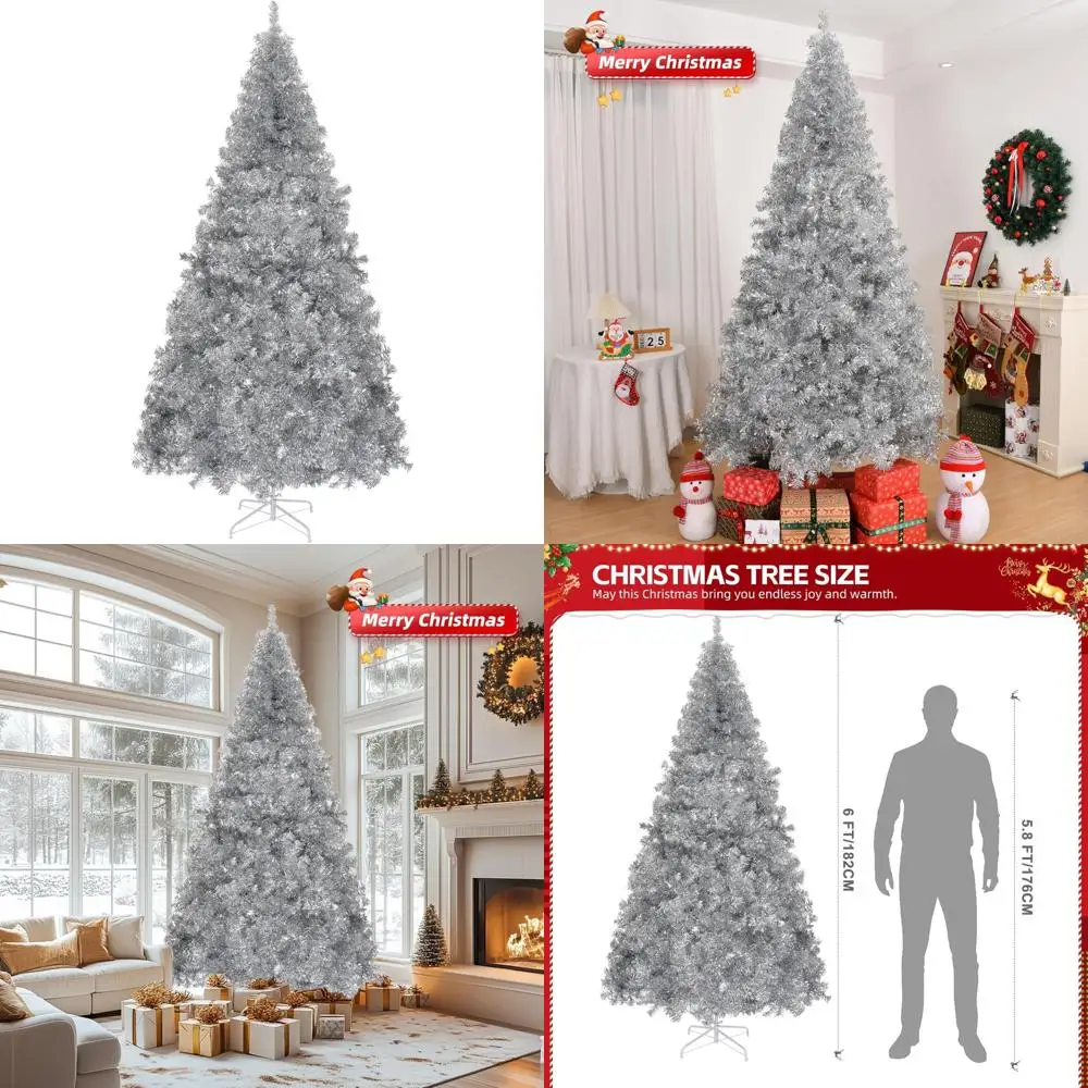 Artificial 6ft Christmas Tree with 1000 Branch Tips, Sturdy Metal Stand, Suitable for Indoor and Outdoor Use, Unlit Holiday Deco
Artificial 6ft Christmas Tree with 1000 Branch Tips, Sturdy Metal Stand, Suitable for Indoor and Outdoor Use, Unlit Holiday Deco