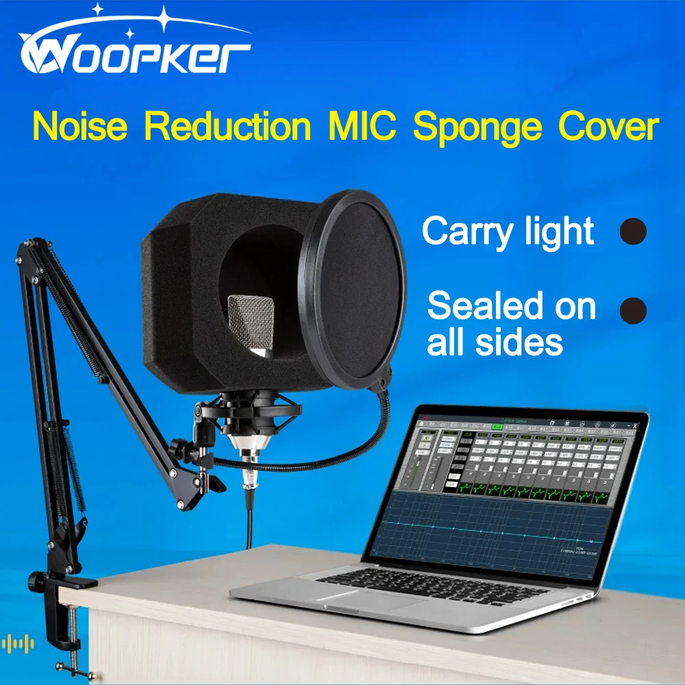 Woopker Microphone Windscreen, Pop Guard, Studio Sponge Acoustic Protective Cover Microphone Acoustic Foam Accessories
Woopker Microphone Windscreen, Pop Guard, Studio Sponge Acoustic Protective Cover Microphone Acoustic Foam Accessories