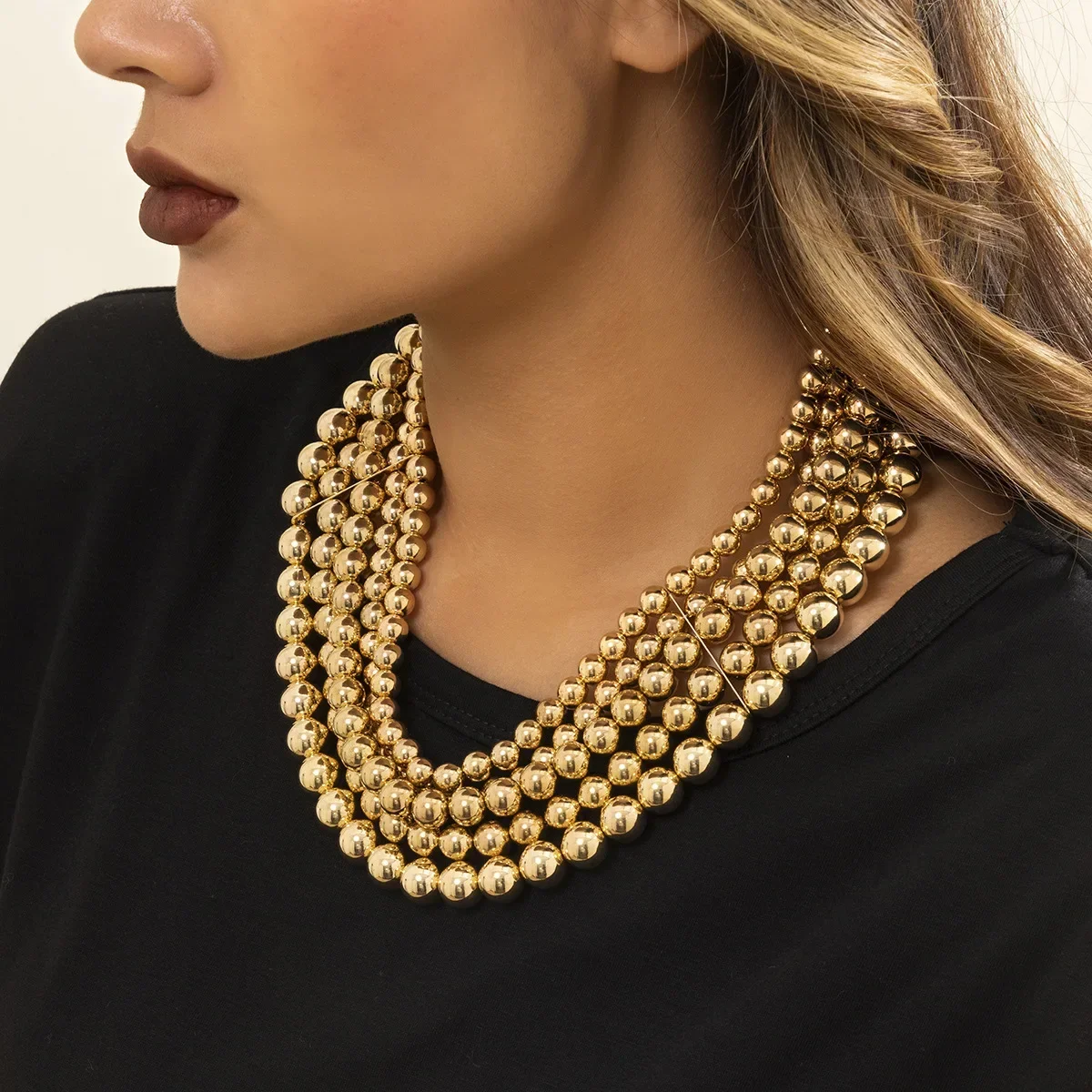 Vintage Gold Plastic Round Necklace Silver Resin Irregular Beaded Necklace for Women Seaside Party Prom Jewelry Gift
Vintage Gold Plastic Round Necklace Silver Resin Irregular Beaded Necklace for Women Seaside Party Prom Jewelry Gift