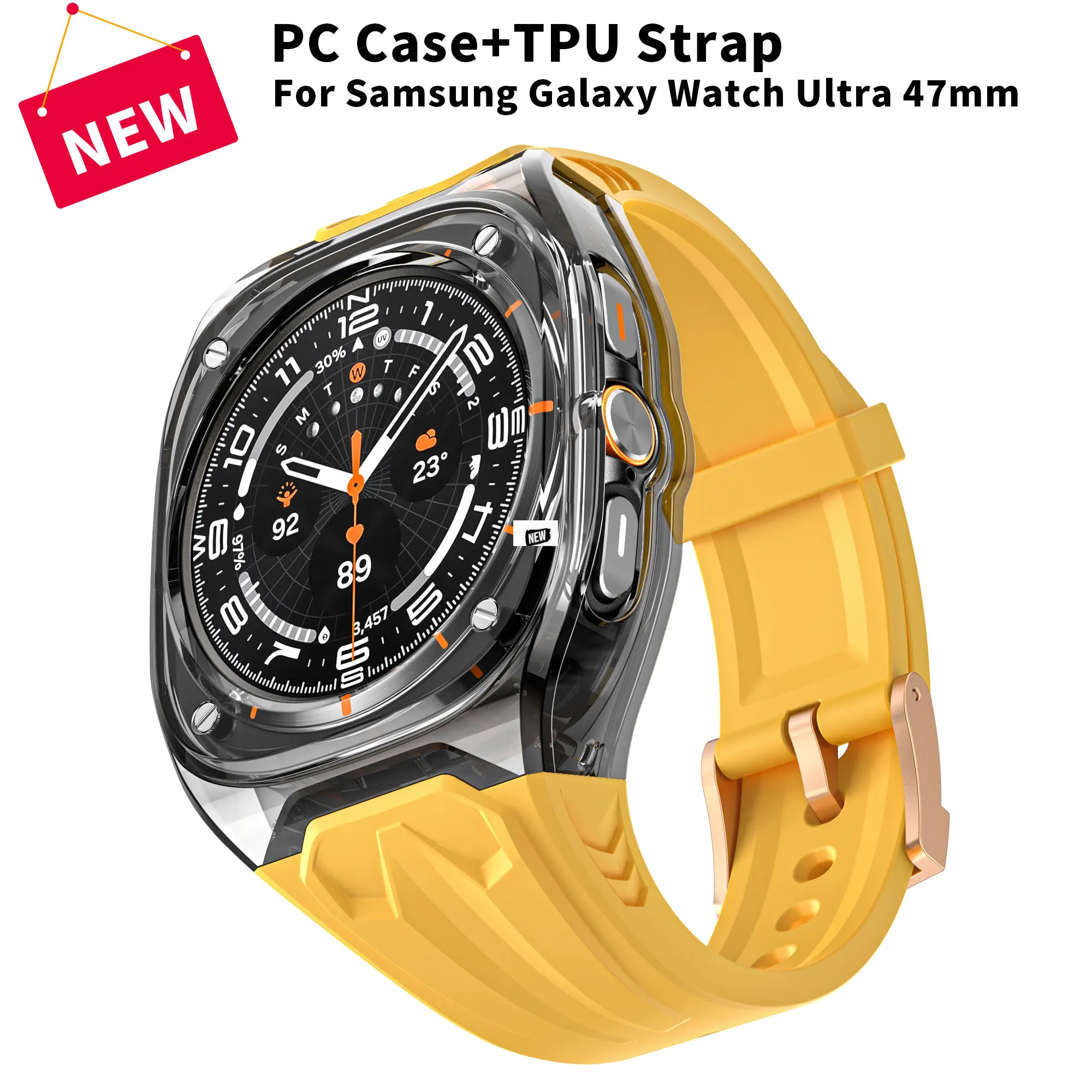 Роскошный комплект ремешка + чехол для Samsung Galaxy Watch Ultra 47 мм силиконовый ремешок с кольцом, для мужского браслета Galaxy Watch Ultra
Роскошный комплект ремешка + чехол для Samsung Galaxy Watch Ultra 47 мм силиконовый ремешок с кольцом, для мужского браслета Galaxy Watch Ultra
