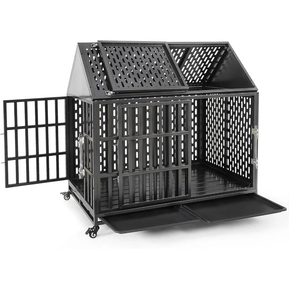 Heavy Duty Dog Crate with Self-Locking Latch for High Anxiety Dogs, 46 Inch Indestructible Large Kennel Indoor, Removable Trays
Heavy Duty Dog Crate with Self-Locking Latch for High Anxiety Dogs, 46 Inch Indestructible Large Kennel Indoor, Removable Trays