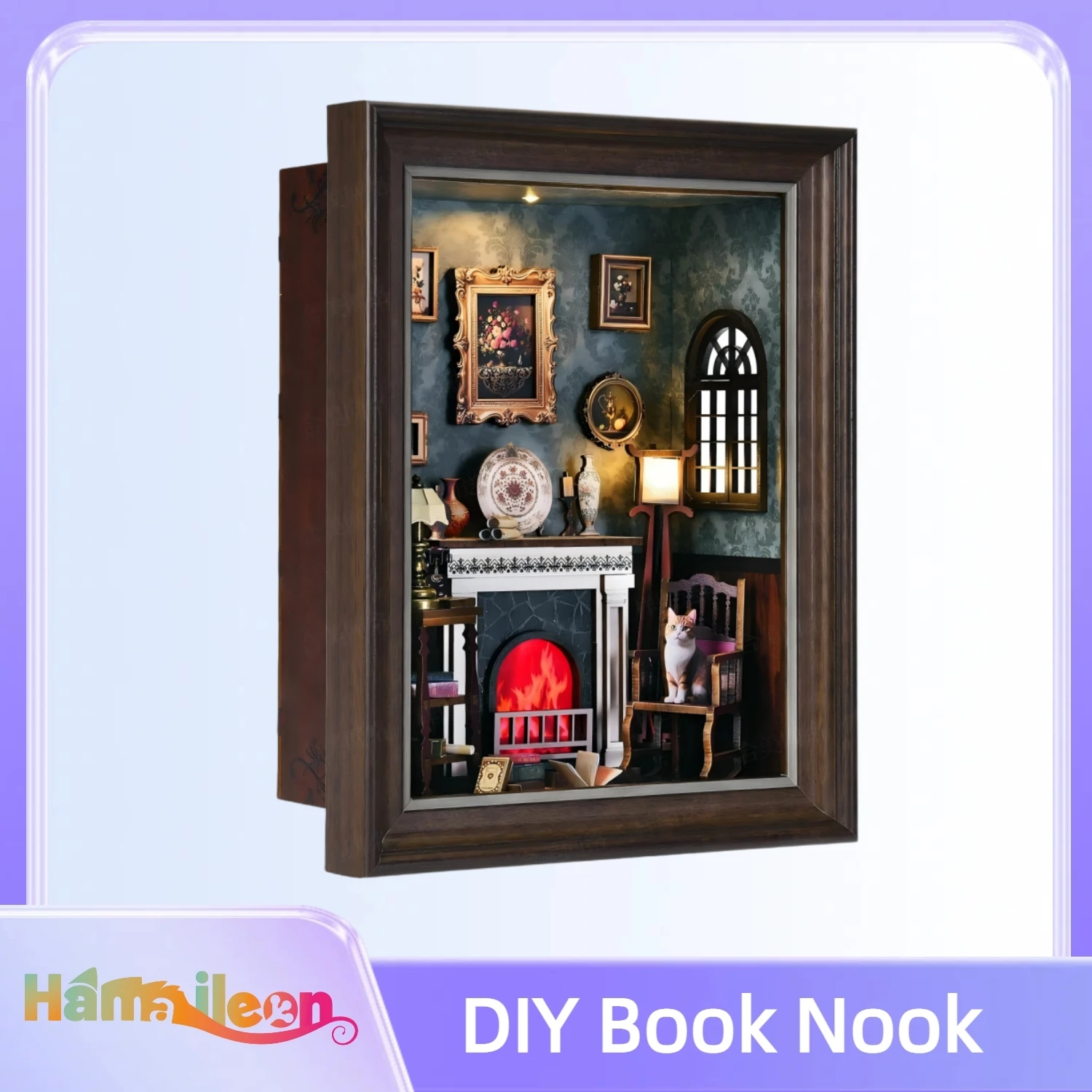 Hamaileon DIY 3D Wooden Puzzle Photo Frame Book Nook Kit Bookshelf Dollhouse Model Home Decoration for Adults Teens(Fireplace)
Hamaileon DIY 3D Wooden Puzzle Photo Frame Book Nook Kit Bookshelf Dollhouse Model Home Decoration for Adults Teens(Fireplace)