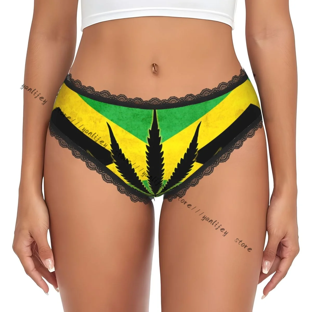 Ladies Elegant Lace Low Waist Panties Jamaica Flag Sexy Briefs Underwear
Ladies Elegant Lace Low Waist Panties Jamaica Flag Sexy Briefs Underwear