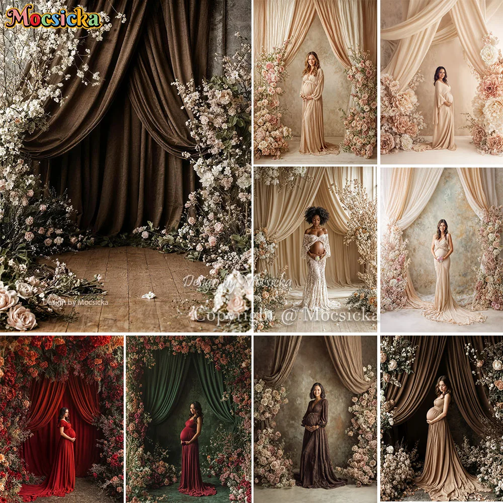 Mocsicka Maternity Portrait Background Photography Beige Curtains Floral Room Wedding Backdrop Newborn Baby Show Photo Studio
Mocsicka Maternity Portrait Background Photography Beige Curtains Floral Room Wedding Backdrop Newborn Baby Show Photo Studio