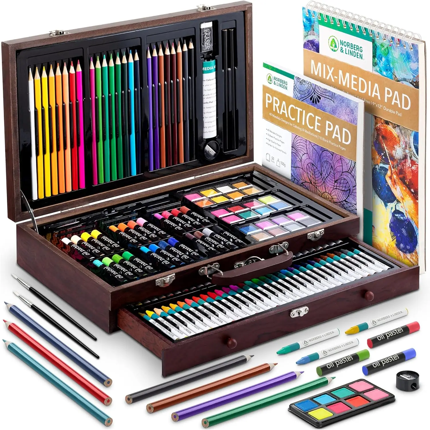 144-Piece Art Set in Wooden Box with Drawer - Premium Art Supplies for Adults, Teens, Kids
144-Piece Art Set in Wooden Box with Drawer - Premium Art Supplies for Adults, Teens, Kids