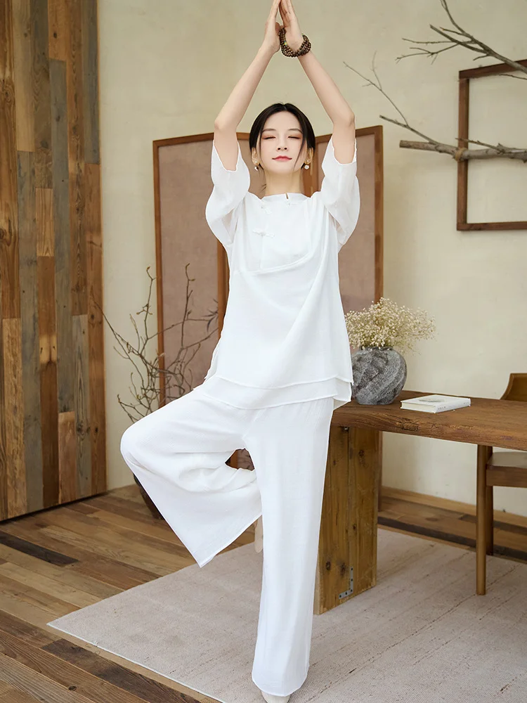 Chic Cotton Linen Tai Chi Yoga Practice Suit Women's Summer Healing Master Zen Dance Casual Wear Two-Piece Set Traditional Ch...
Chic Cotton Linen Tai Chi Yoga Practice Suit Women's Summer Healing Master Zen Dance Casual Wear Two-Piece Set Traditional Ch...