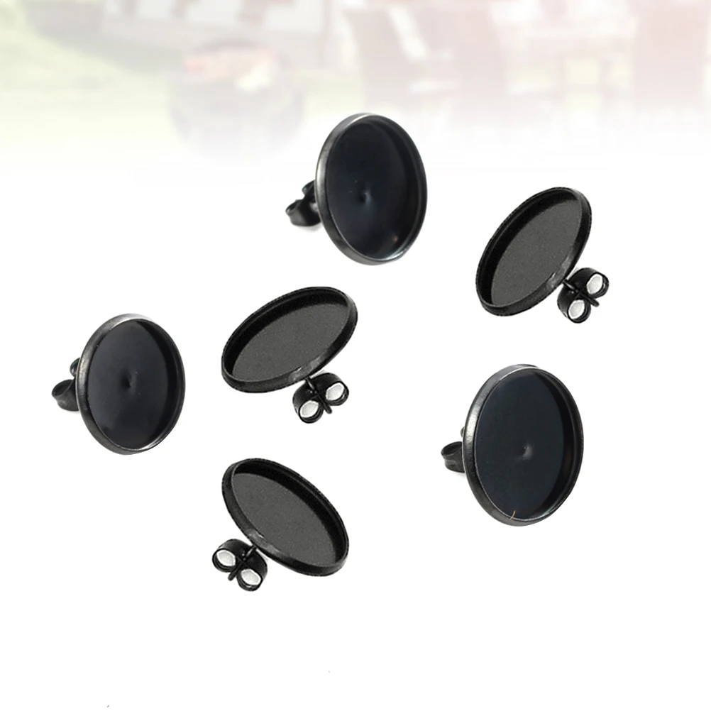 10 PCS Earring Base Jewelry Making Accessories DIY Supplies Black Tray Stainless Steel
10 PCS Earring Base Jewelry Making Accessories DIY Supplies Black Tray Stainless Steel